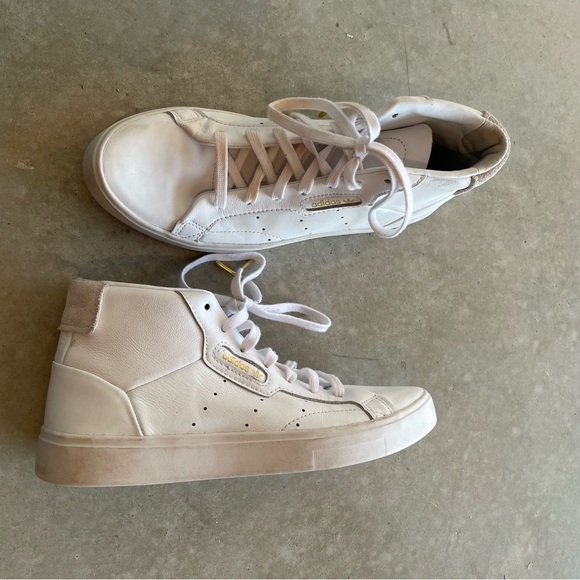 Adidas Originals Sleek Platform Sneakers White Leather Women’s 8.5 EE4726 - Picture 3 of 8